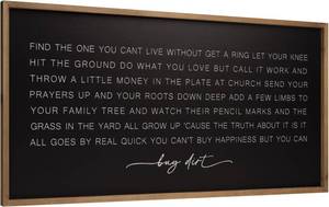 lot 8132 image: 31.5 15.7 in Buy Dirt Sign, Wooden Family Inspirational Wall Art