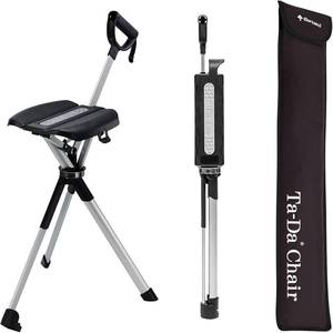 lot 8134 image: $100 STEP2GOLD Ta-Da Chair Series 2 Portable Cane with Seat, Foldable