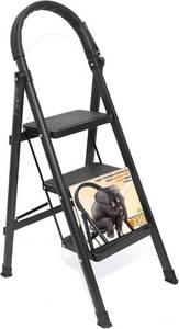 lot 8137 image: $47 3-Step Folding Step Ladder with Wide Anti-Slip Pedals, Steel