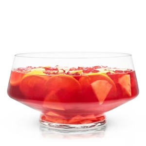lot 8139 image: $65 Viski Large Crystal Slanted Serving Punch Bowl, 2.5 Gallons