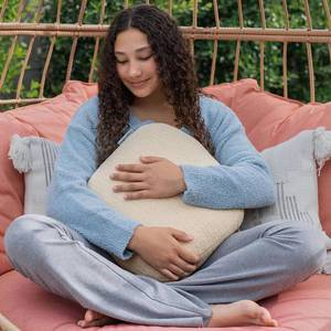 lot 8141 image: $160 Quiet Mind Weighted Pillow, Small Cashew, 6 Lbs, for Adults