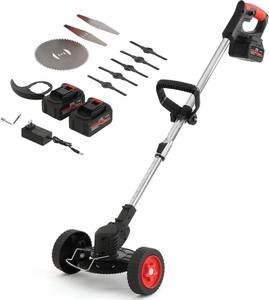 lot 8144 image: Yocada Cordless String Trimmer 2-in-1, 47 Telescopic Pole, 2x21V