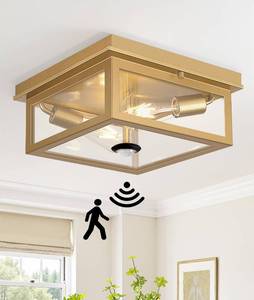 lot 8152 image: $65 Lynnoland Motion Sensor Outdoor Ceiling Light with Remote 12.2in