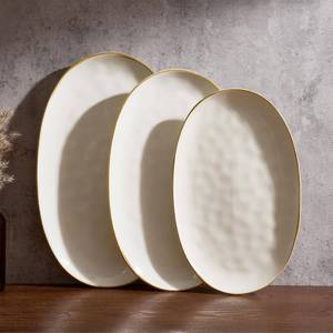 lot 8160 image: $61 famiware Oval Serving Platter, 15.5914.312.9in, Stoneware