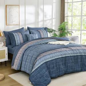 lot 8193 image: Dintszyayue Comforter Set King, 8-Piece Microfiber Bed-in-a-Bag