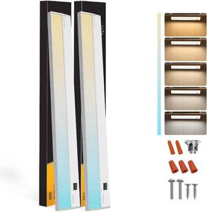 lot 8194 image: $104 Ansen 2-Pack Under-Cabinet Lighting, 48in, 26W, 1720LM, Dimmable