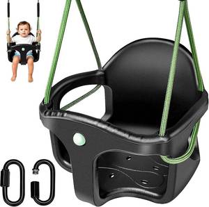 lot 8224 image: $65 Dakzou Jungle Gym High Back Bucket Toddler Swing Seat Black