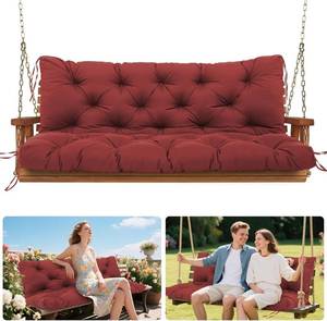 lot 8230 image: $66 Porch Swing Cushions 60 40 5 in, 2-3 Seater, Waterproof