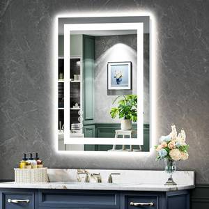 lot 8231 image: $80 20x28 Inch LED Bathroom Mirror with Front & Back Lights, Dimmable