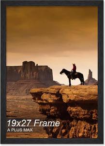 lot 8240 image: A PLUS MAX 19x27 Frame - Black Engineered Wood, 19x27 Poster