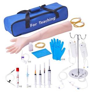 lot 8244 image: $46 VEVOR Phlebotomy Practice Kit, IV Training Arm with Bag
