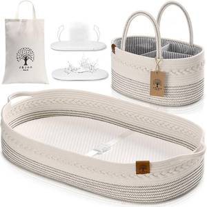 lot 8253 image: $60 Baby Changing Basket with Diaper Caddy - Soft Waterproof, Portable