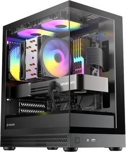 lot 8255 image: Okinos Aqua UNO ATX Case 309mm GPU No Radiator ARGB Fans Black