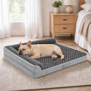 lot 8267 image: Large Orthopedic Dog Bed, Waterproof with Cover, L Shaped