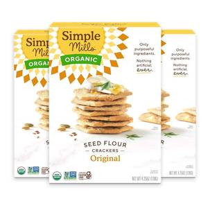 lot 8275 image: 18 BOXES Simple Mills Organic Seed Crackers, Gluten Free, 4.25oz, OUT OF D