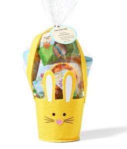 lot 8299 image: Favorite Day Bakery Easter Bunny Gift Basket Candy, Blue Felt 6 oz