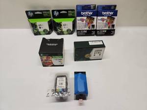lot 23 image: Ink Cartridge Lot HP 61XL Brother LC51BK Canon CL-246XL Ankink 67XL 8-Pack