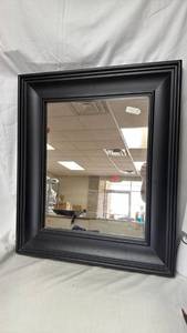 lot 36 image: Black Framed Wall Mirror 28 x 23 inches