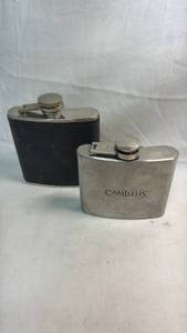 lot 56 image: Stainless Steel Flask 5oz and Black Flask with Camillus Marking Lot