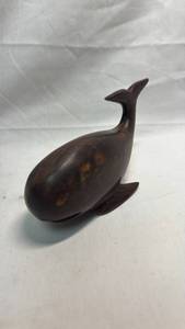 lot 80 image: Ironwood Whale Figurine Made in Mexico
