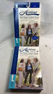 lot 84 image: Activa Sheer Therapy Graduated Compression Legwear 15-20 mm Hg Knee High Closed Toe 2-Pack Lot