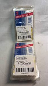 lot 87 image: Z-International Garage Sale Labels 34 Dia Neon Yellow Assorted Prices 06538 - 2 Lots of 6 Packages