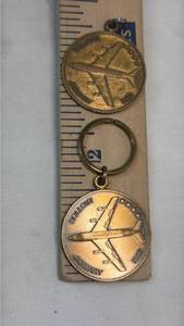 lot 100 image: Boeing 135-E Rollout January 1982 Medallion Keychain Pair