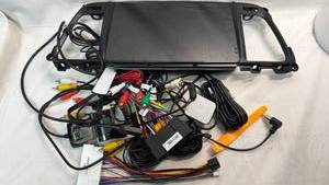 lot 142 image: Car Touchscreen Head Unit with Dash Cam DVR 1080P ADAS Model F1 Trim Frame and Wiring Harness