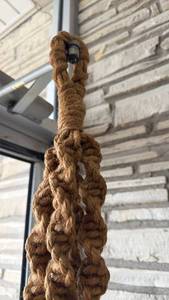lot 256 image: Knotted Rope Hanging Plant Holder with Ring Hook