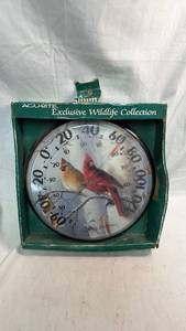lot 272 image: AcuRite Exclusive Wildlife Collection Outdoor Thermometer Cardinals