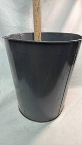 lot 275 image: Metal Waste Bin Gray (approx 14in Tall x 12in Wide)