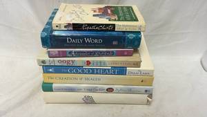 lot 296 image: Lot of 8 Books The Mysterious Affair at Styles, Daily Word, Attitudes of Gratitude, Oogy, The Good Heart, The Creation of Health, God Creation and Tools for Life, The Mysterious Affair at Styles, Daily Word