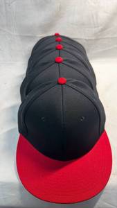 lot 304 image: 5 Pack Baseball Caps Black Red XS-SM Size