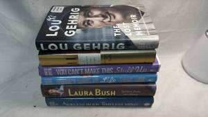 lot 310 image: Lot of 6 Books Lou Gehrig Laura Bush Motivational Self-Help