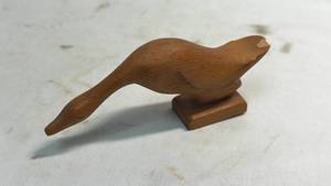 lot 316 image: Wooden Duck Figurine with Base