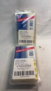 lot 318 image: Z-International Garage Sale Labels 34 inch Neon Yellow 06538 - 2 Bundles of 6 Packages