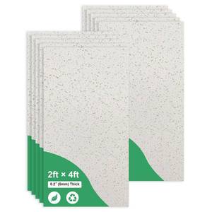 lot 2628 image: Gigrwiin 2ft x 4ft Printed Pro Ceiling Tiles Drop Ceiling Tiles 24 x 48in Waterproof Washable and Fire Rated Reusable High Grade PVC to Prevent Breakage Cover 80 Sq. Ft Package of 10 Tiles - Retail $160