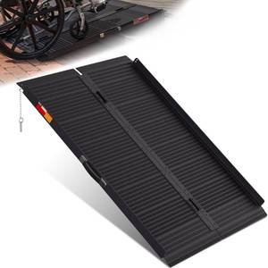 lot 2639 image: VNN Portable Wheelchair Ramp 4FT, Black Seamless Non-Slip Aluminum Ramps for Wheelchairs for Home, Handicap Wheelchair Ramps for Home Steps, Aluminum Loading Dock Plates - Retail $160