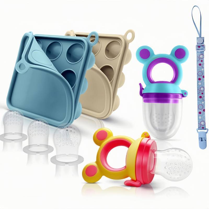 lot 1027 image: Silicone Baby Fruit Food Feeder, Freezer Tray 1 Pack, Baby Teethers, Breastmilk Popsicle Molds for Baby Cooling Relief, Fresh Food Feeder for Safe Infant Self Feeding, Double as Baby Teething Toys Retail $12.99