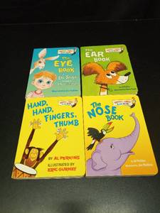 lot 1115 image: Bright and Early Board Books 4-Book Collection Eye, Ear, Hand, Nose, and More - Retail $0