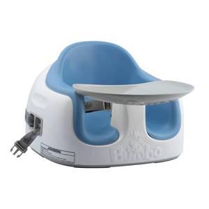 lot 1072 image: Bumbo Baby Infant Toddler Soft Foam Multi Seat with Removable Tray and Safety Buckle Straps for Kids 6-36m - Blue - Retail $73