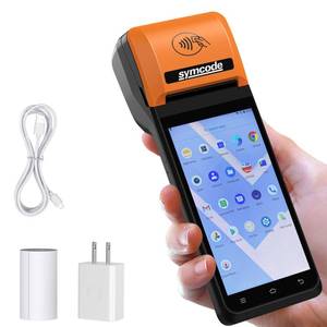 lot 1001 image: symcode POS PDA Thermal Receipt Printer,1D 2D Barcode Scanner Handheld PDA Printer Mobile POS Machine 5.5 Touch Screen 58mm Thermal Printer Android 8.1 Support 4G WiFi Bluetooth and NFC - Retail $169