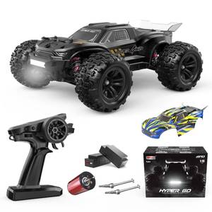 lot 1029 image: HYPER GO H16BM 116 RTR Brushless High Speed Electric 4X4 Off-Road Fast RC Car, Max 42mph, RC Truck, Remote Control, 2 Lipo Batteries for Adult, Compatible with 3S Lipo - Retail $150