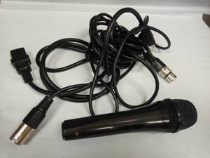 lot 1040 image: Dynamic Microphone with XLR Cables and IEC Connector - Retail $0
