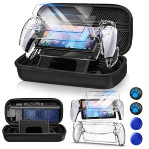 lot 1049 image: Auarte 12 in 1 Accessories Set for Playstation Portal Remote Player, Hard Carrying Case for PS Portal with Clear Skin Case for PS5 Portal, 2 Screen Protector with 4 Thumb Grip - Retail $31
