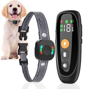 lot 1062 image: Dog Training Collar,2800FT for 8-120lbs,Dog Shock Collar with Remote, Electric Collar 4 Training Modes Beep,Vibration,Shock,Dog Finder,E-Collar Rechargeable Waterproof LargeMediumSmall Collar Not Included - Retail $94