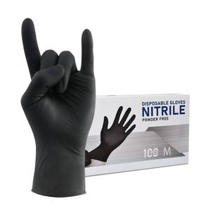 lot 1068 image: Wostar Black Disposable Nitrile Gloves Small Powder & Latex Free 100pcs 4mil Black Nitrile Exam Disposable Gloves - Retail $17
