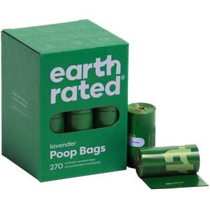 lot 1079 image: Earth Rated Poop Bags for Dogs, Guaranteed Leak Proof and Extra Thick Waste Bag Refill Rolls, Lavender Scented, 2 Rolls - Retail $15