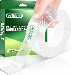 lot 1080 image: EZlifego Double Sided Tape Heavy Duty, Nano Double Sided Adhesive Tape, Clear Mounting Tape Picture Hanging Adhesive Strips (9.85FT) - Retail $10