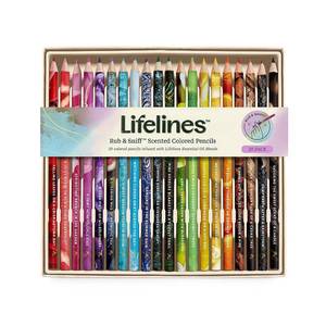 lot 1082 image: Lifelines Classic & Earth Palette Rub & Sniff Scented Colored Pencils Set  20 Pack - Retail $33